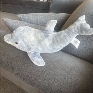 Carter's Soft Gray and White Dolphin Plush